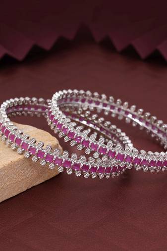 Light purple color american diamond bangle size: 2.8
