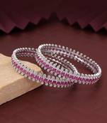 Light purple color american diamond bangle size: 2.8
