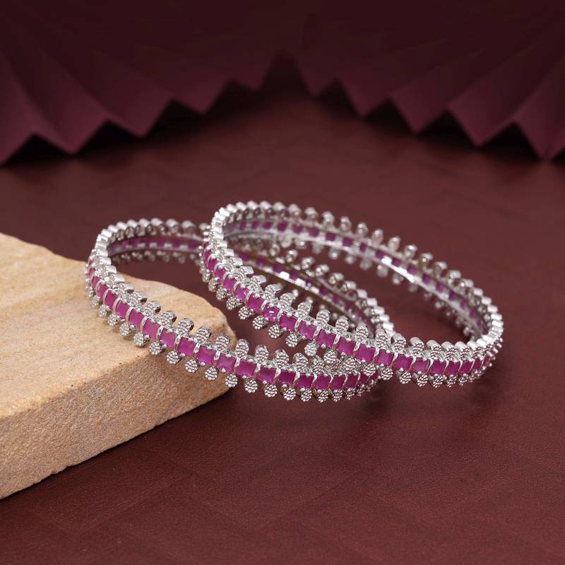 Light purple color american diamond bangle size: 2.8