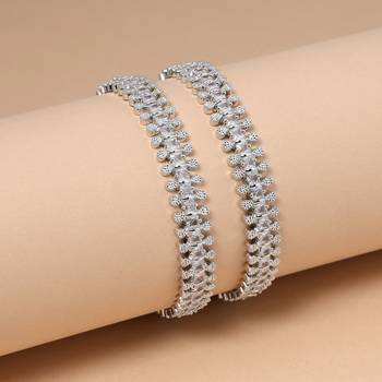 Silver color american diamond bangle size: 2.8 2
