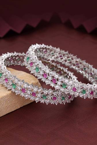 Multi color american diamond bangle size: 2.6