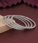 Silver color american diamond bangle size: 2.8