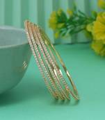 Gold color american diamond bangle size: 2.6