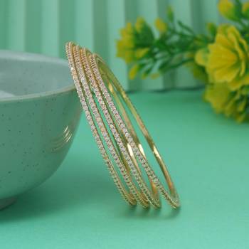 Gold color american diamond bangle size: 2.8 1