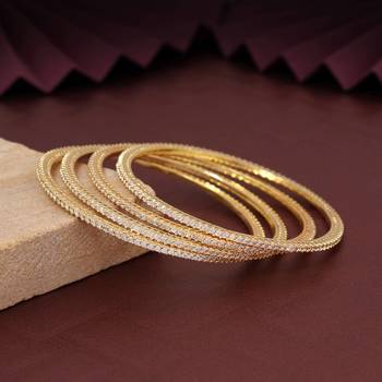 Gold color american diamond bangle size: 2.8 2