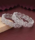 Silver color american diamond bangle size: 2.6