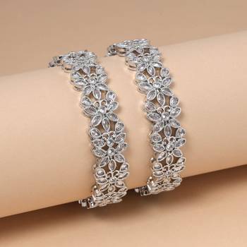 Silver color american diamond bangle size: 2.8 2
