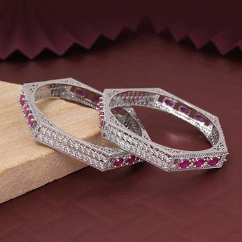 Light purple color american diamond bangle size: 2.6 1