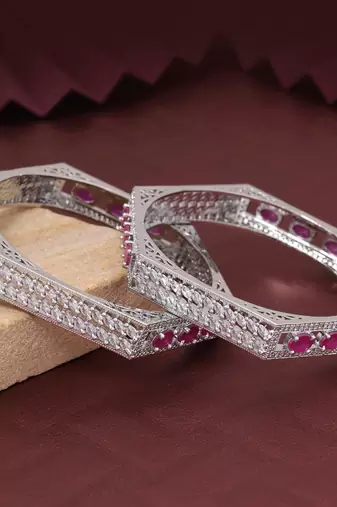 Light purple color american diamond bangle size: 2.6