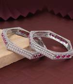 Light purple color american diamond bangle size: 2.6