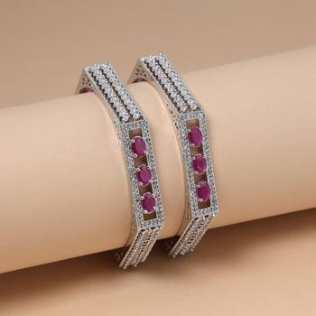 Light purple color american diamond bangle size: 2.6 2