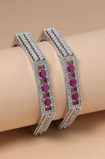 Light purple color american diamond bangle size: 2.6