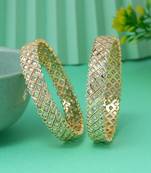 Gold color american diamond bangle size: 2.6