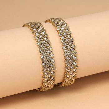 Gold color american diamond bangle size: 2.6 2