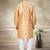 Yellow colour cotton with embroidery work kurta payjama menswear collections