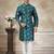 Teal blue colour cotton with embroidery work kurta payjama menswear collections
