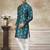 Teal blue colour cotton with embroidery work kurta payjama menswear collections