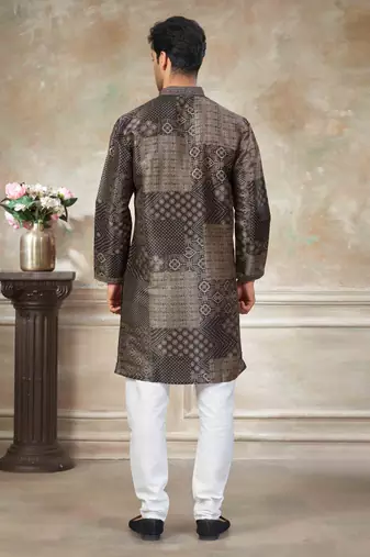 Black colour cotton with embroidery work kurta payjama menswear collections