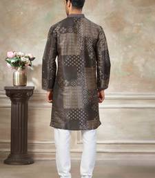 Black colour cotton with embroidery work kurta payjama menswear collections