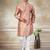 peach colour cotton with embroidery work kurta payjama menswear collections