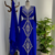Blue Embroidered Moroccan Stitched Kaftan with Silver Thread Work & Waist Belt
