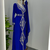 Blue Embroidered Moroccan Stitched Kaftan with Silver Thread Work & Waist Belt