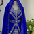 Blue Embroidered Moroccan Stitched Kaftan with Silver Thread Work & Waist Belt