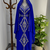 Blue Embroidered Moroccan Stitched Kaftan with Silver Thread Work & Waist Belt