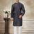 Dark blue colour cotton with embroidery work kurta payjama menswear collections