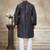 Dark blue colour cotton with embroidery work kurta payjama menswear collections