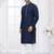 Navy blue heavy cotton with embroidery work kurta pyjama for mens wear