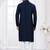 Navy blue heavy cotton with embroidery work kurta pyjama for mens wear