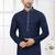 Navy blue heavy cotton with embroidery work kurta pyjama for mens wear