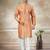 Orange colour cotton with embroidery work kurta payjama menswear collections