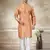 Orange colour cotton with embroidery work kurta payjama menswear collections