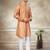 Orange colour cotton with embroidery work kurta payjama menswear collections