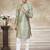 Green colour cotton with embroidery work kurta payjama menswear collections