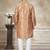 Peach colour cotton with embroidery work kurta payjama menswear collections
