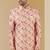 Cream printed art banarasi fabric sherwani for men
