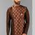 Brown plain & priinted art silk indo western for men