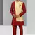 maroon plain & priinted art silk sherwani for men