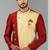 Maroon plain & priinted art silk indo western for men