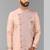 Pink plain & priinted art silk indo western for men