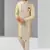 cream plain & priinted art silk sherwani for men