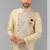 Cream plain & priinted art silk indo western for men