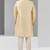 Cream plain & priinted art silk indo western for men