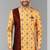 Maroon - yellow plain & priinted art silk indo western for men