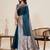 blue satin art silk designer gala border saree with rich minakari & jari weaving + blouse piece