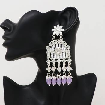 Kundan type zumka earring for girls 3