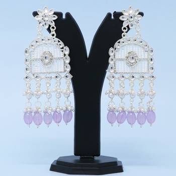Kundan type zumka earring for girls 4